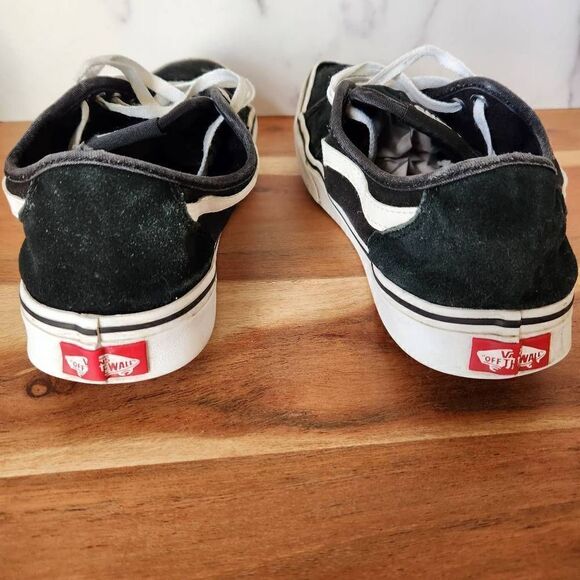 Vans old Skool black white low top fabric lace up sneakers skater shoes - Picture 4 of 7